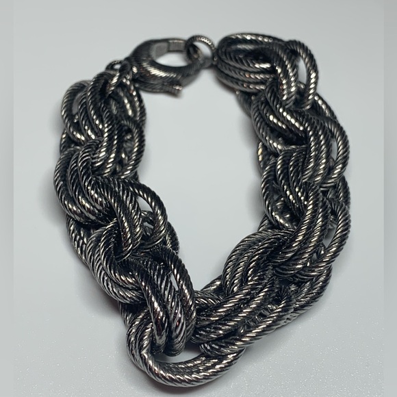 Vintage BRONZE Milor Italian Stainless Steel Dark Heavy Brushed Link Bracelet - Picture 3 of 16